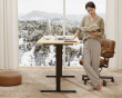 Height Adjustable Standing Desk (1600X700) - Black /Oak table top