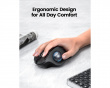 EM01 NL Wireless Ergonomic Trackball Mouse Black/Gray Ball - Black
