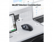 EM01 NL Wireless Ergonomic Trackball Mouse Black/Gray Ball - Black