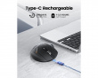 EM01 NL Wireless Ergonomic Trackball Mouse Black/Gray Ball - Black