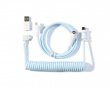 Coiled Aviator Cable Angled 8K Light Blue