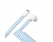 Coiled Aviator Cable Angled 8K Light Blue