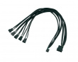 Branching Cable to 4-pins - 1 Molex to 5 PWM 9 - Black